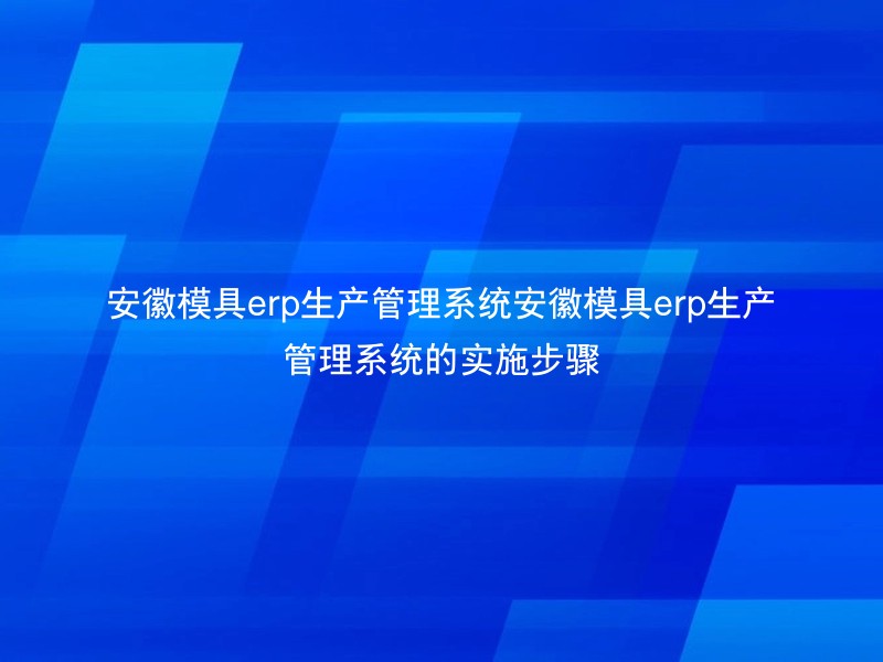 安徽模具erp生产管理系统安徽模具erp生产管理系统的实施步骤