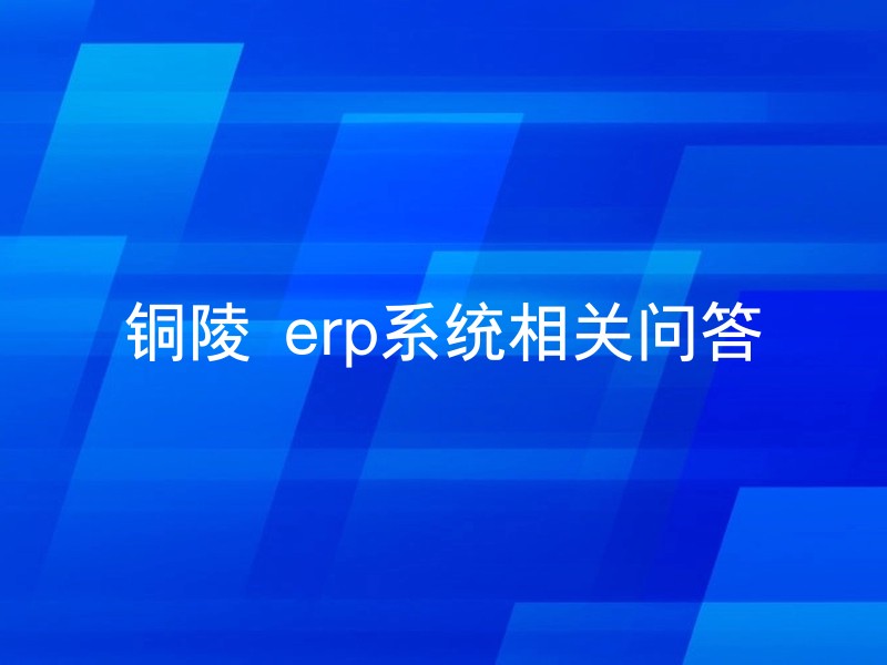 铜陵 erp系统相关问答