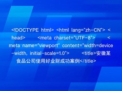 <!DOCTYPE html> <html lang="zh-CN"> <head>     <meta charset="UTF-8">     <meta name="viewport" content="width=device-width, initial-scale=1.0">     <title>安徽某食品公司使用好业财成功案例</title>    