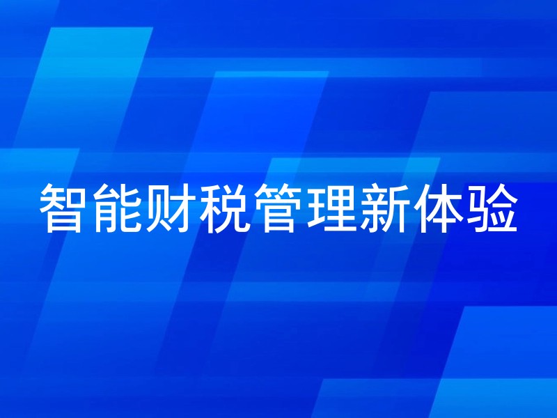 智能财税管理新体验